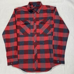 Truewerk Shirt NWOT Mens Medium Red Plaid Tech Flannel Snap Button Workwear